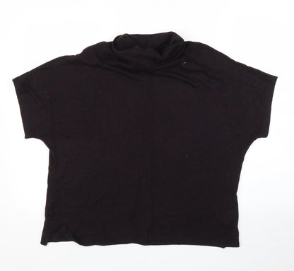 Back view of Papaya women’s purple basic blouse, size S
