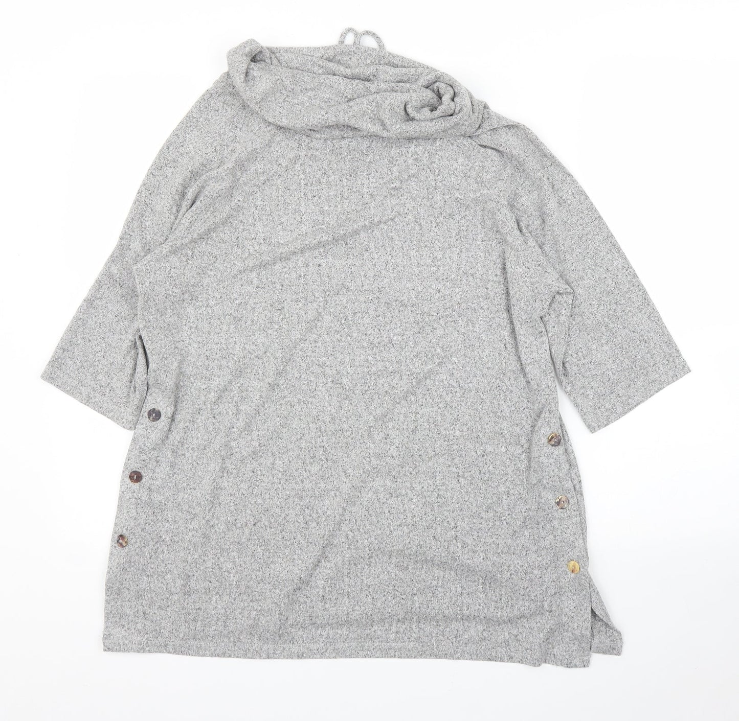 COIN 1804 Womens Grey  Rayon Tunic Blouse Size M