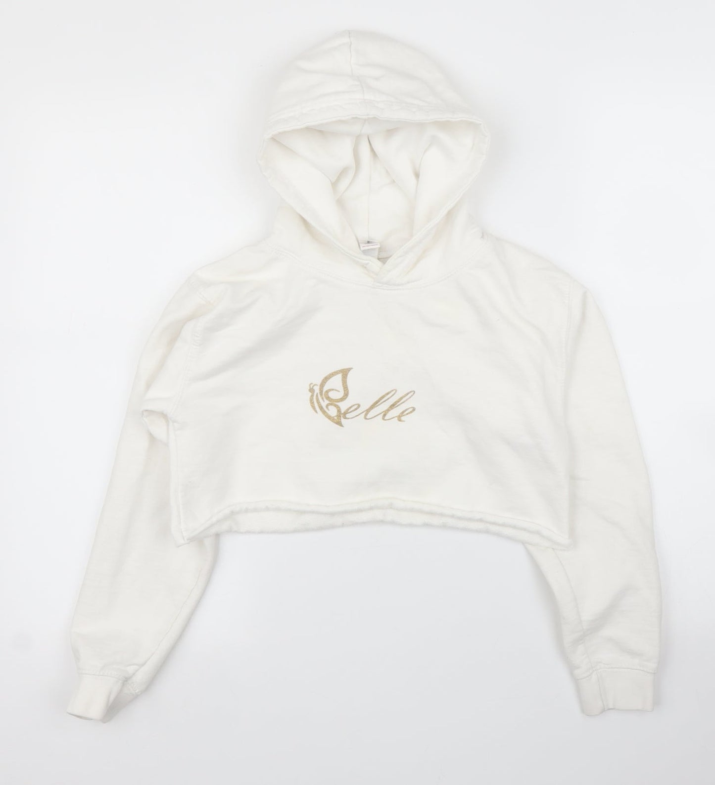 Just Hoods Girls White   Pullover Hoodie Size M