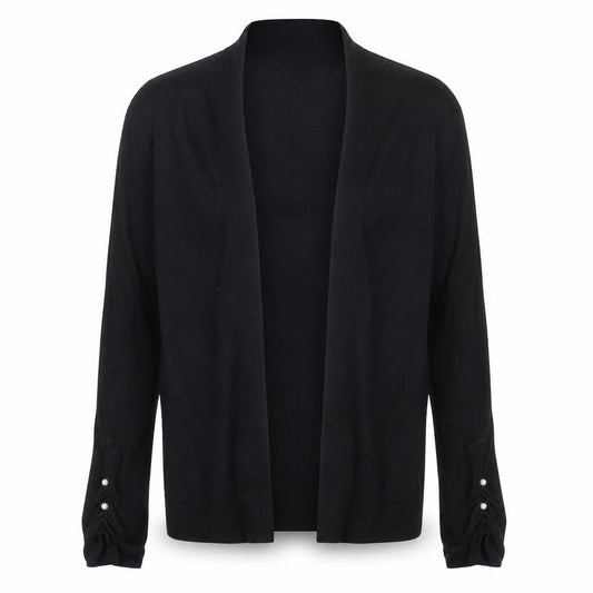 Zoe & Phoebe Womens Black  Rayon Cardigan Jumper Size M  - Pearls
