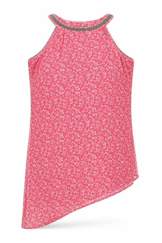 NEXT Womens Pink Floral  Basic Blouse Size 12  - Asymmetric Hem
