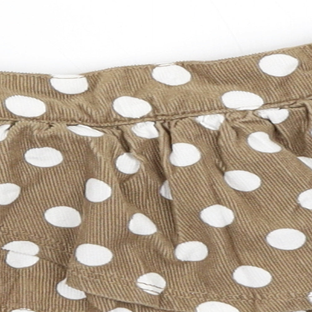 TU Girls Brown Polka Dot Corduroy Skater Skirt Size 3-6 Months
