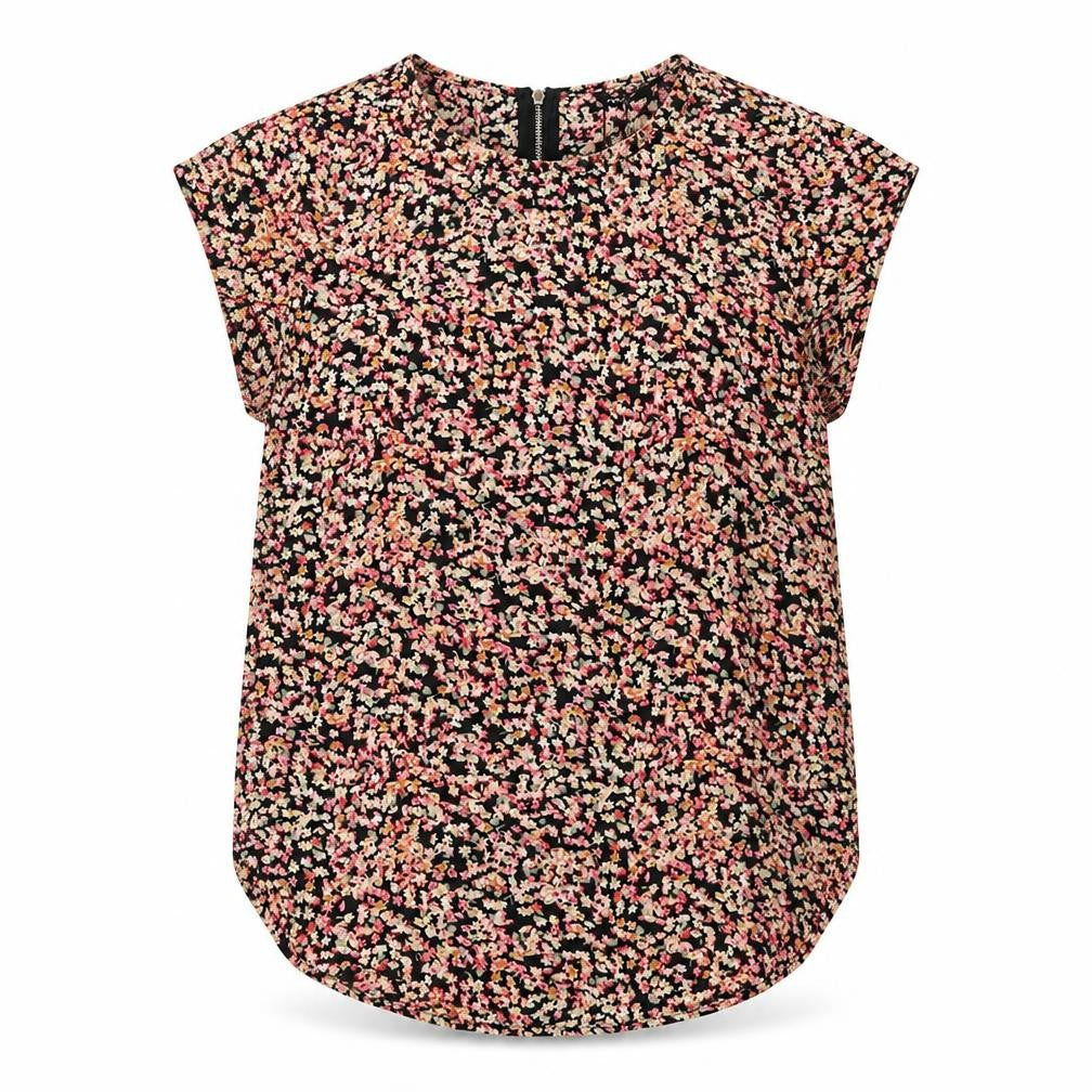Only Womens Black Floral  Basic Blouse Size 34