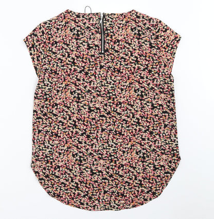 Back view of Only women’s black floral basic blouse, size UK 34