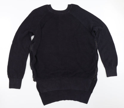 Additional front view of French Connection women’s blue pullover sweatshirt, size XS