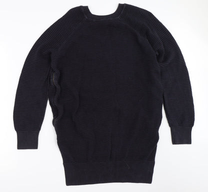 Back view of French Connection women’s blue pullover sweatshirt, size XS