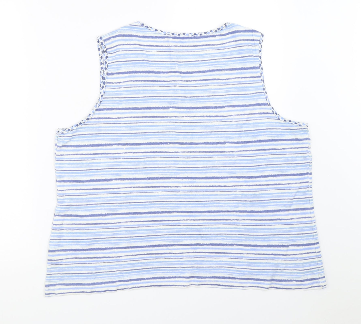 BM Womens Blue Striped  Basic Tank Size L