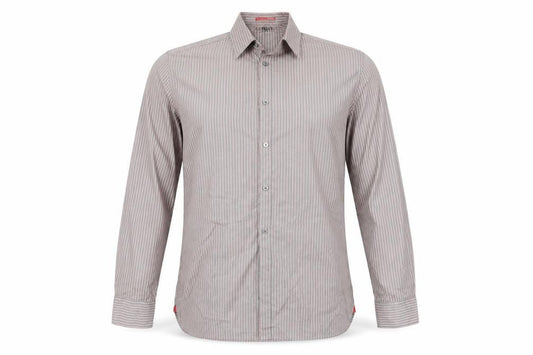 Marks & Spencer Mens Grey Striped   Button-Up Size 42