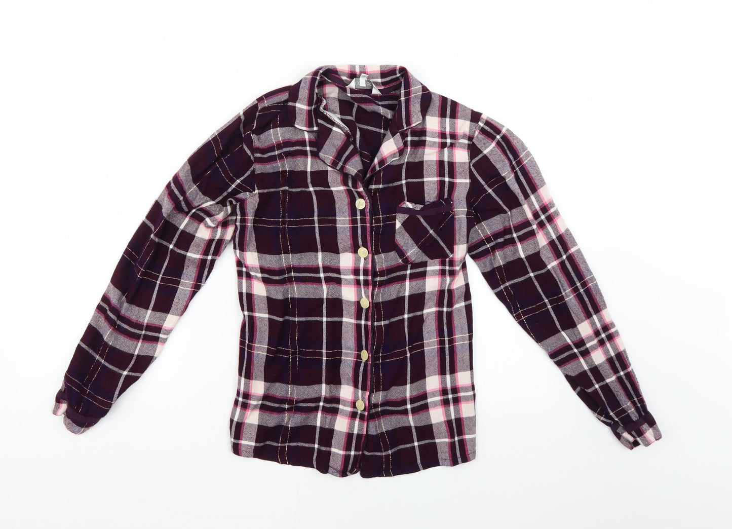 RJR.John Rocha Womens Pink Check  Basic Button-Up Size 12
