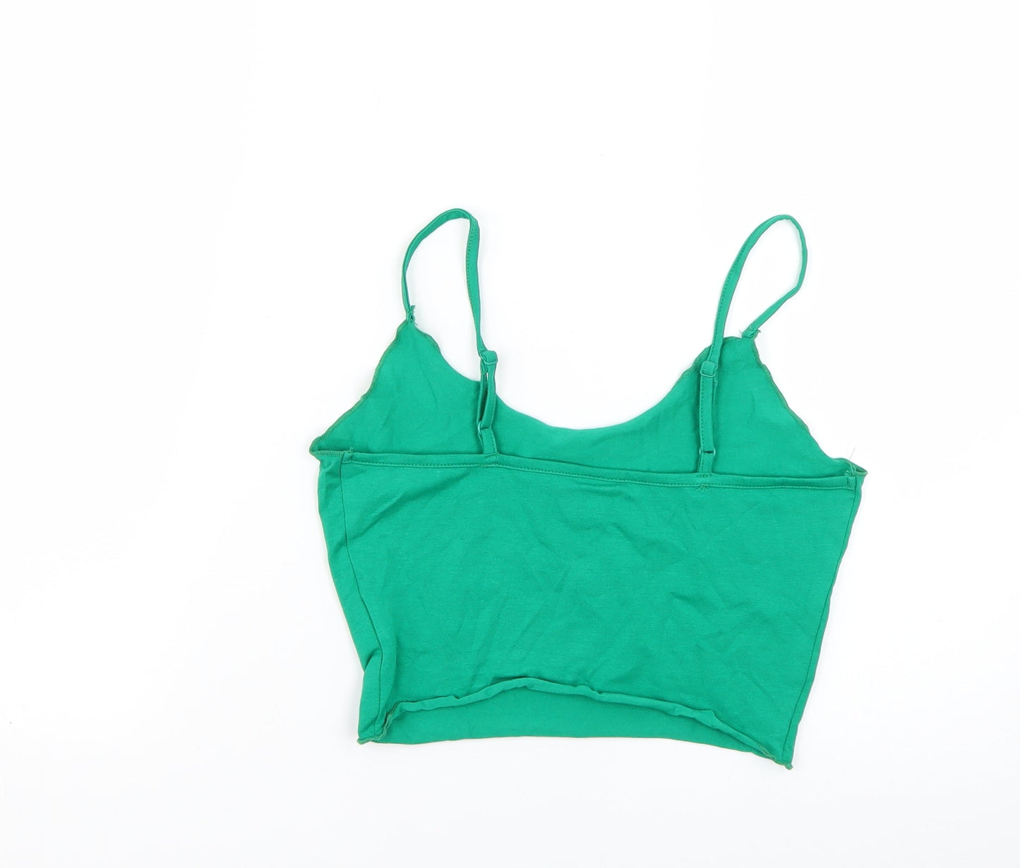SheIn Womens Green Geometric  Basic T-Shirt Size S