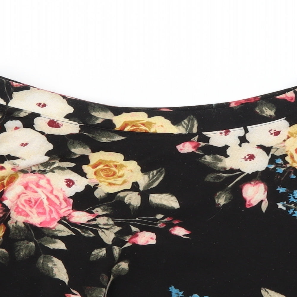 FOREVER 21 Womens Multicoloured Floral  Flare Skirt Size S