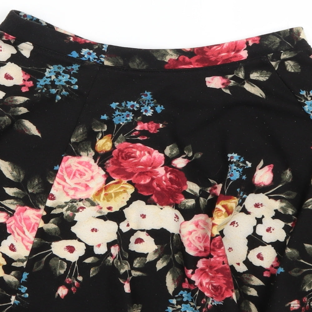 FOREVER 21 Womens Multicoloured Floral  Flare Skirt Size S