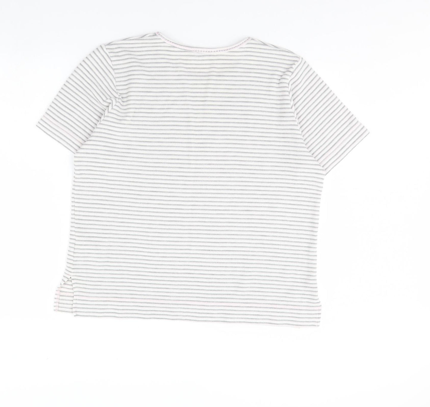 Berketex Womens White Striped  Basic T-Shirt Size 14