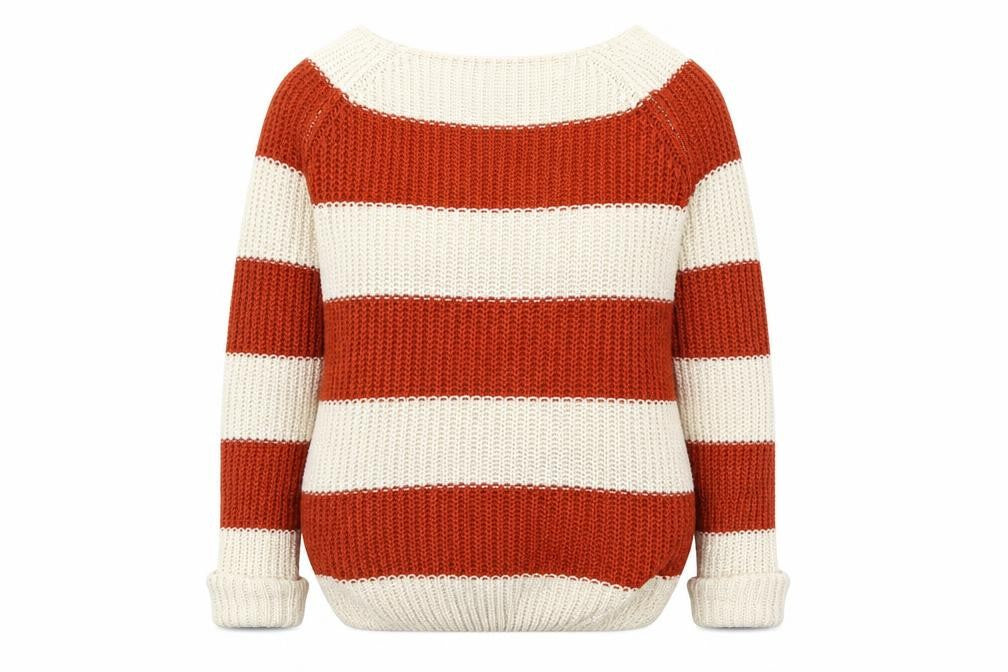 Internacionale Womens Beige Striped  Pullover Jumper Size 10