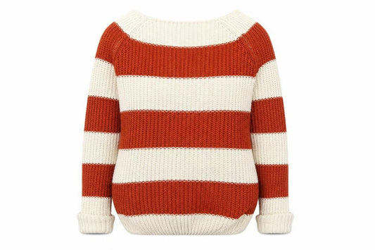 Internacionale Womens Beige Striped  Pullover Jumper Size 10