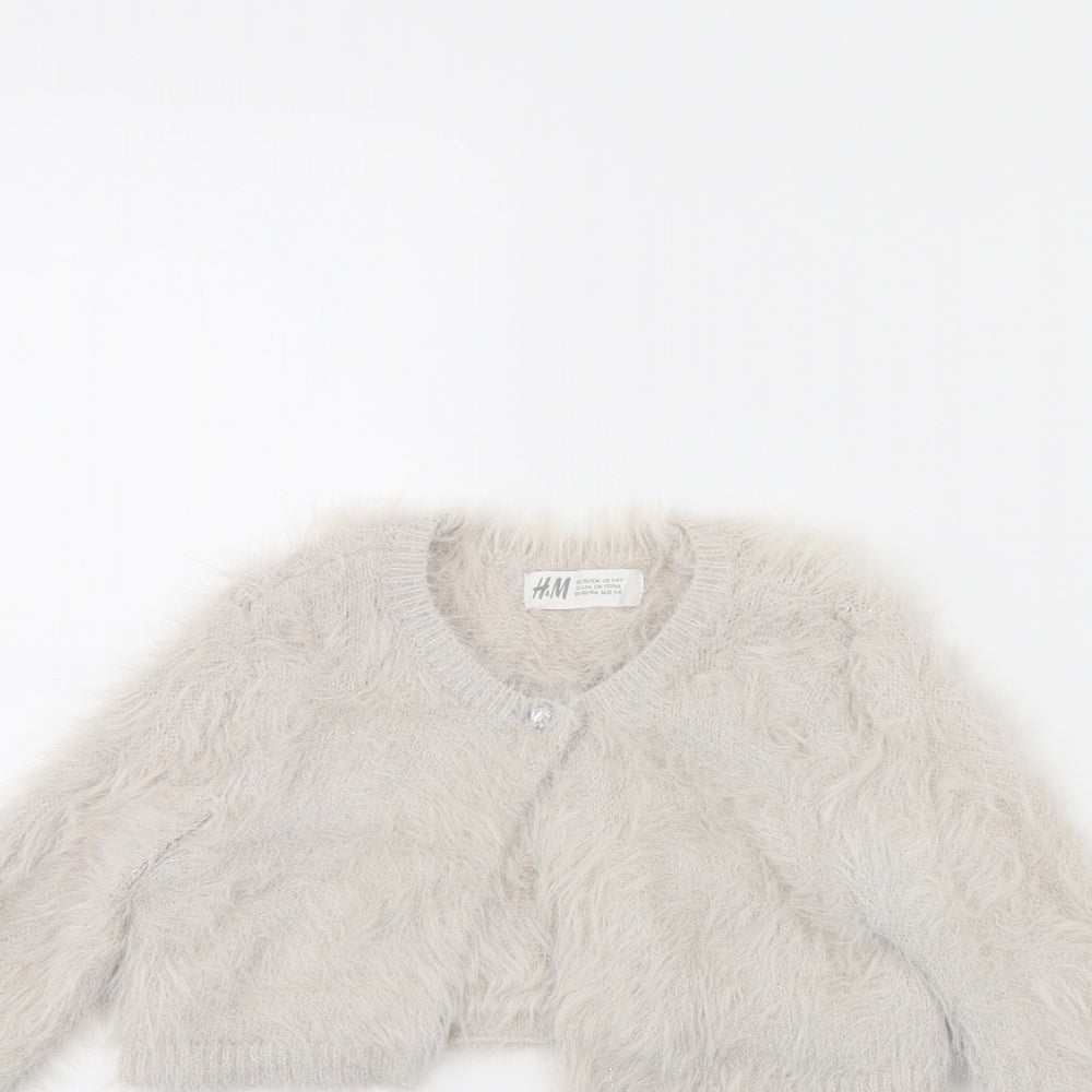H&M Girls Beige   Cardigan Jumper Size 2 Years