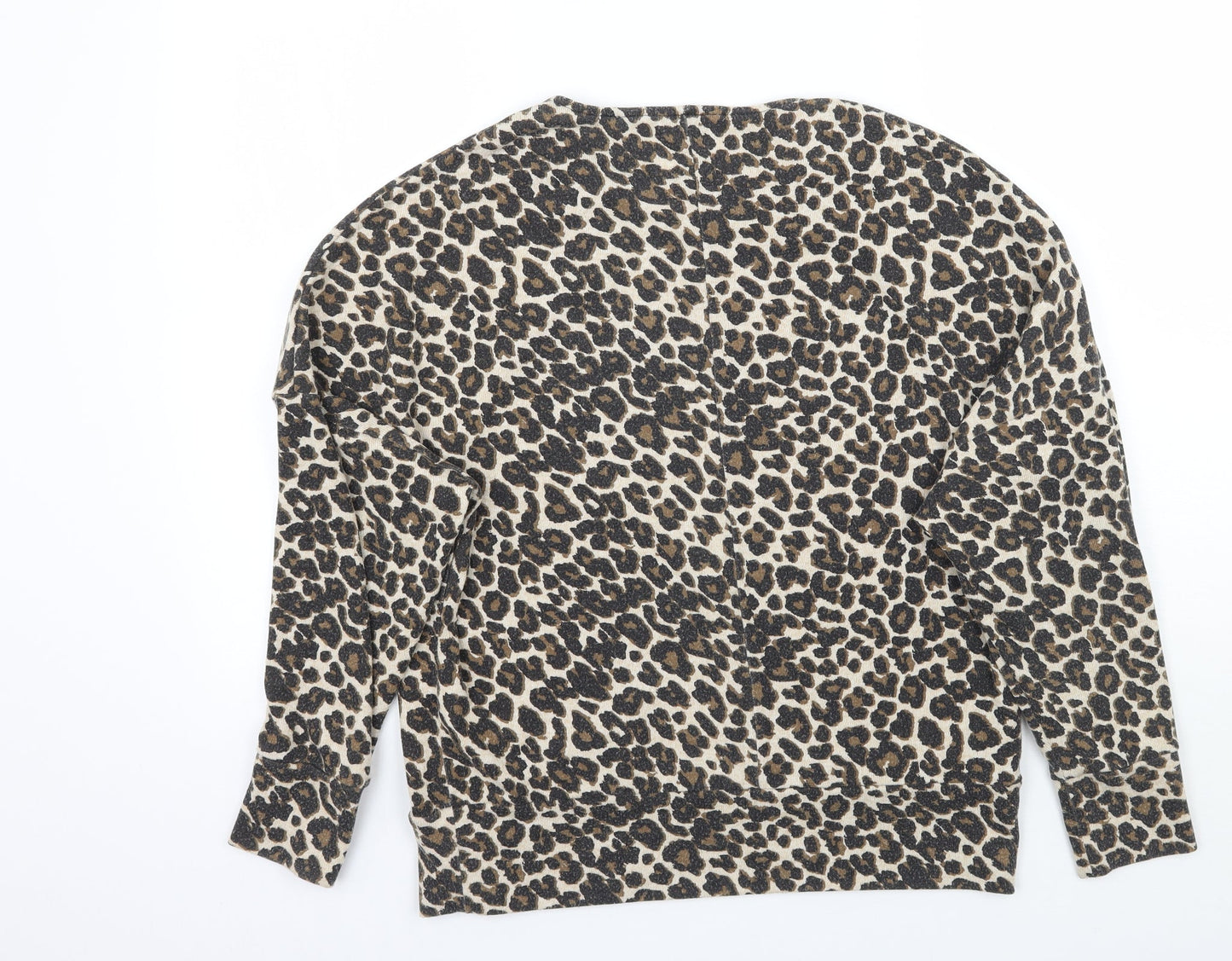 Dorothyt Womens Beige Animal Print  Pullover Jumper Size 14
