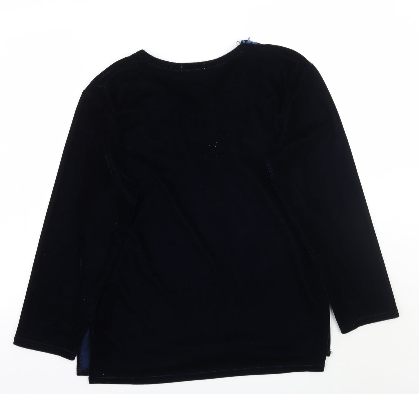Jia yi Womens Blue Floral  Pullover Jumper Size L