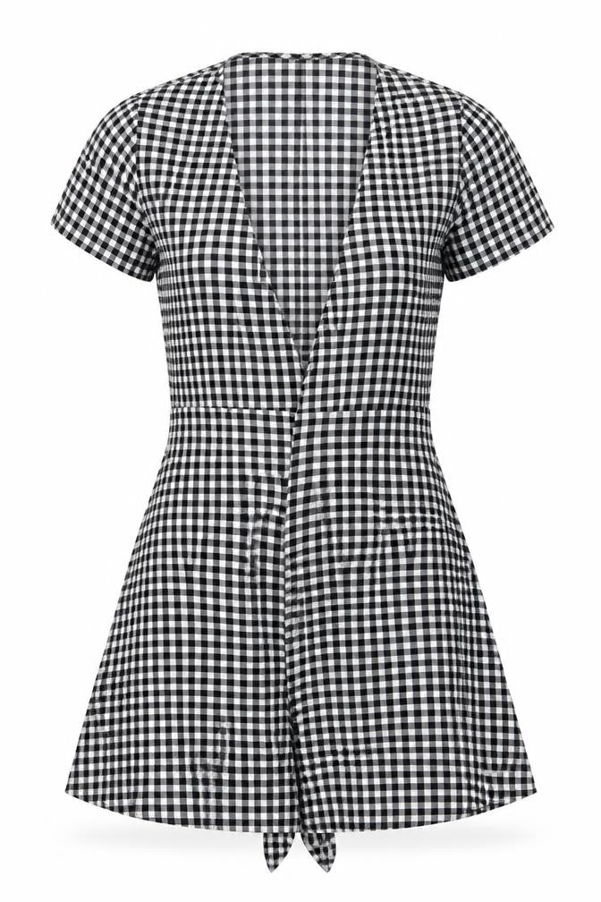 H&M Womens Black Check  A-Line  Size 6