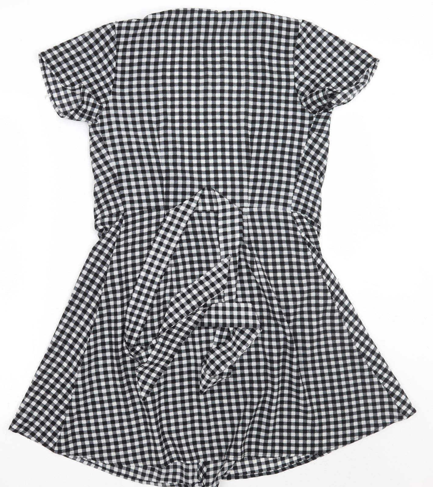 H&M Womens Black Check  A-Line  Size 6