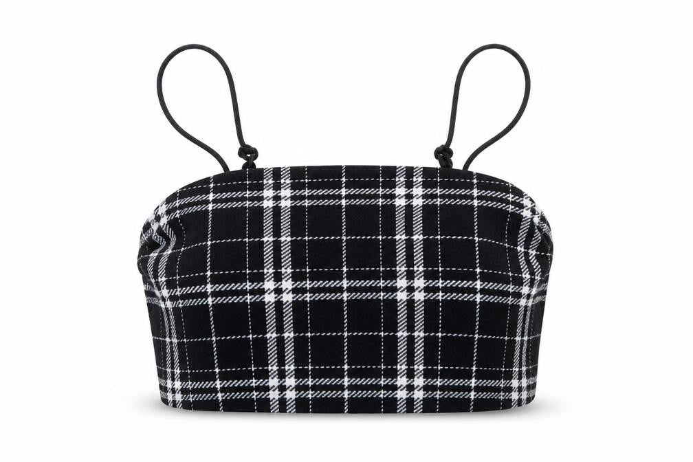 SHEIN Girls Black Check  Cropped Tank Size 10-11 Years