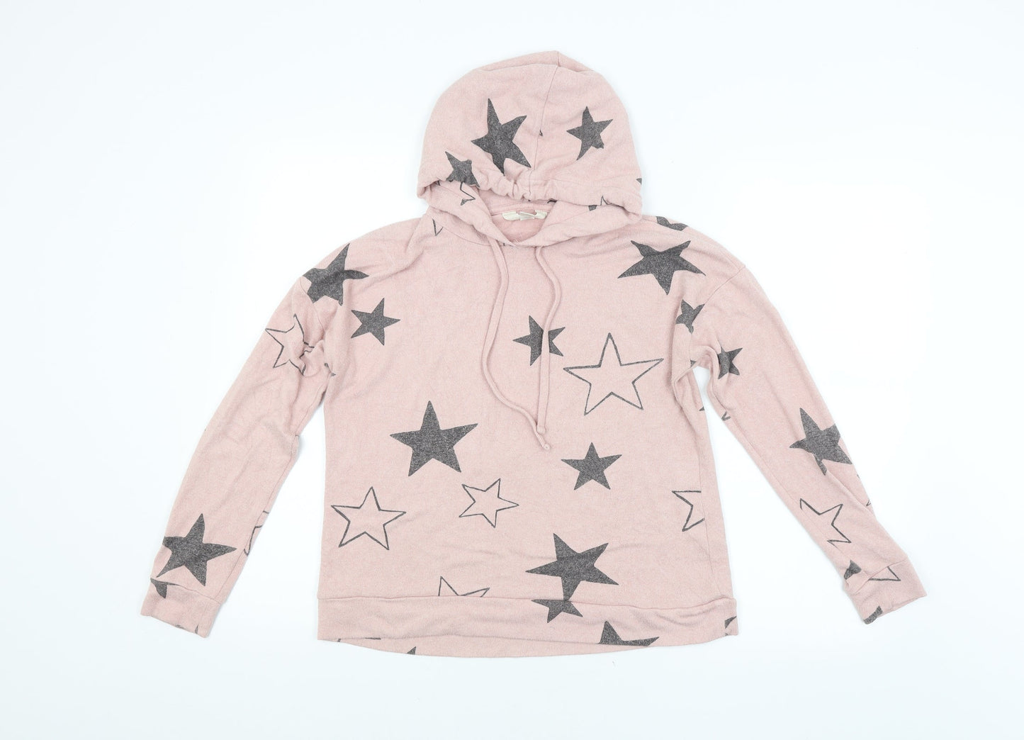 M&S Womens Pink Geometric  Pullover Hoodie Size 10