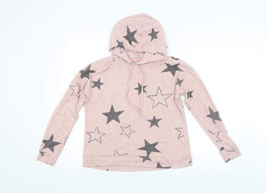 M&S Womens Pink Geometric  Pullover Hoodie Size 10