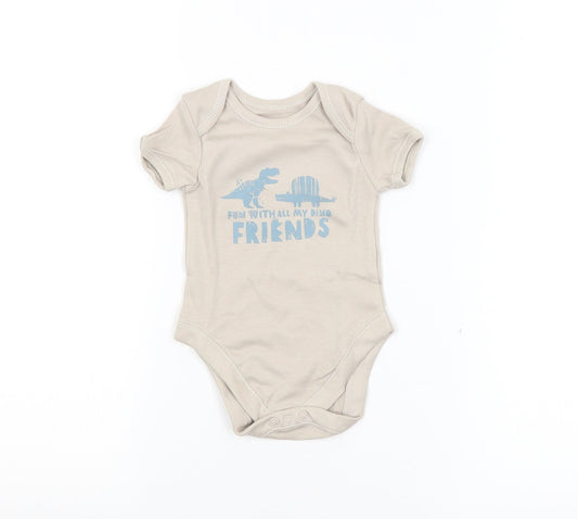 George Baby Beige   Babygrow One-Piece Size 3-6 Months  - Dinosaurs