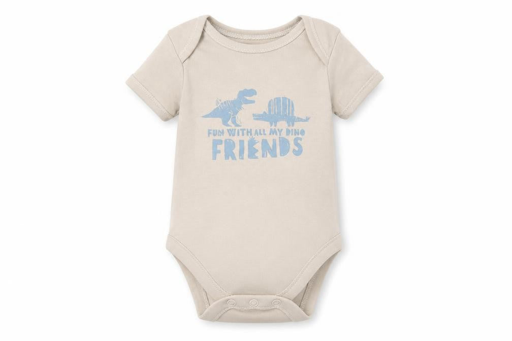 George Baby Beige   Babygrow One-Piece Size 3-6 Months  - Dinosaurs