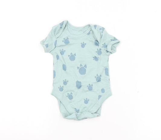 George Baby Blue Animal Print  Babygrow One-Piece Size 3-6 Months  - Dinosaur Print