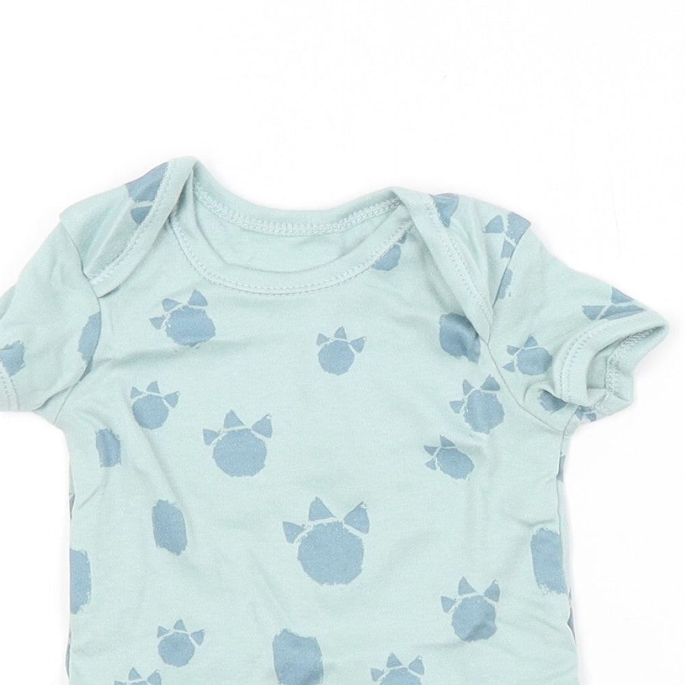 George Baby Blue Animal Print  Babygrow One-Piece Size 3-6 Months  - Dinosaur Print