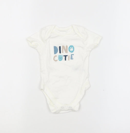 George Baby White   Babygrow One-Piece Size 3-6 Months  - Dino Cutie