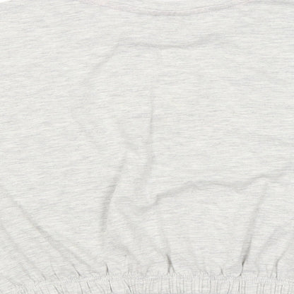 Brand and care label for George girls’ grey basic blouse, size 8-9, years