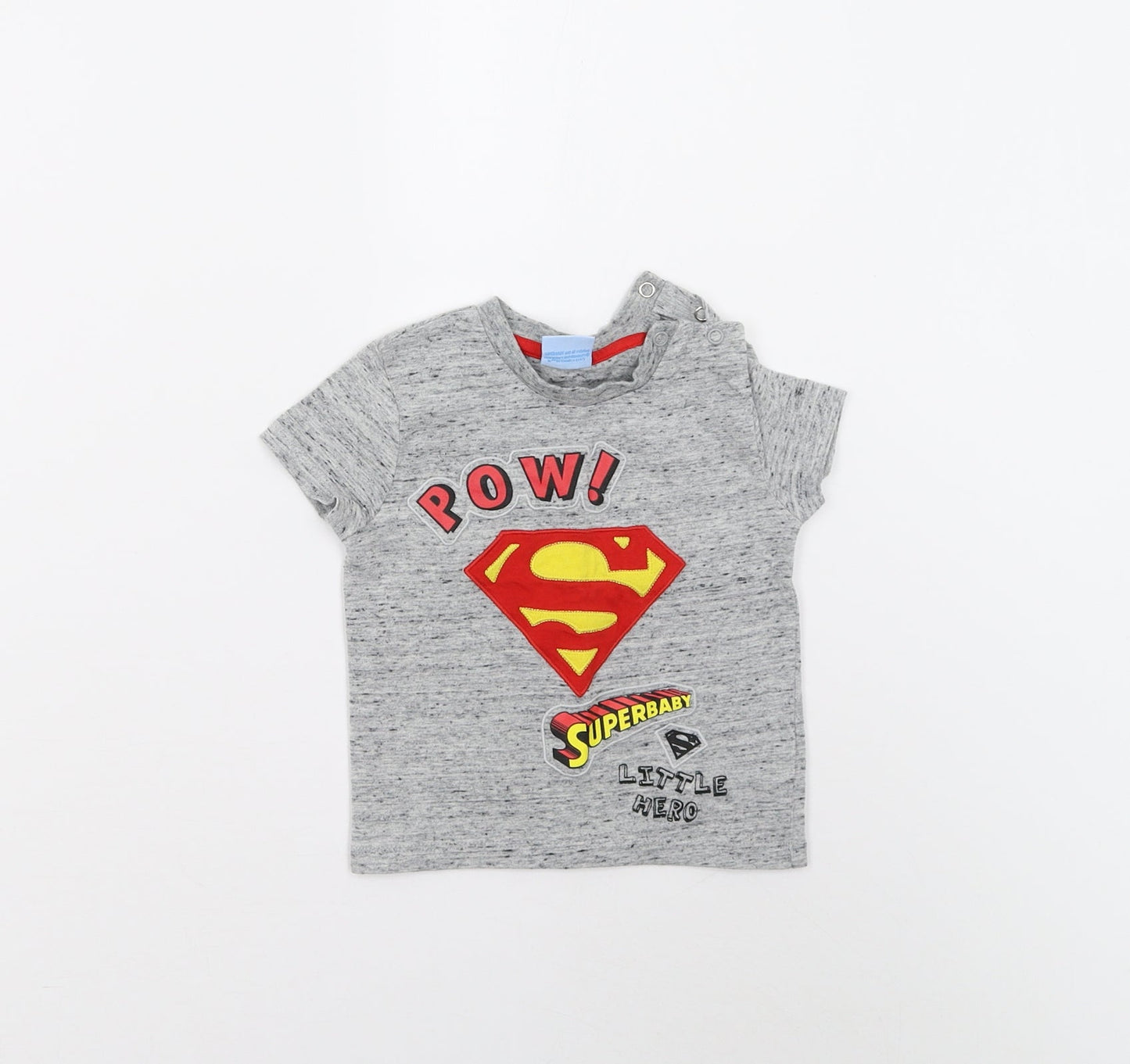 Tesco Baby Grey   Basic T-Shirt Size 12-18 Months  - Superbaby