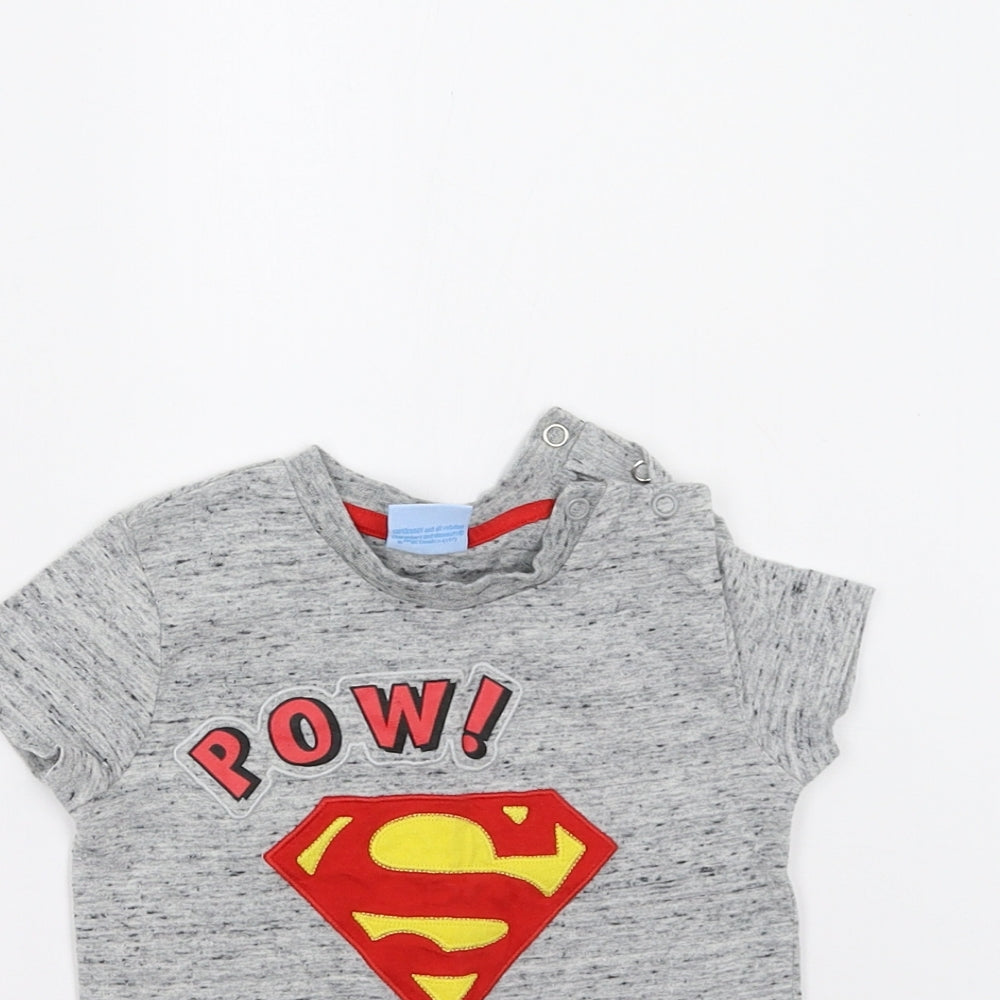 Tesco Baby Grey   Basic T-Shirt Size 12-18 Months  - Superbaby