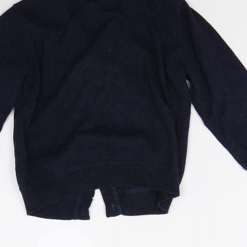 H&M Girls Blue  Knit Cardigan Jumper Size 5-6 Years