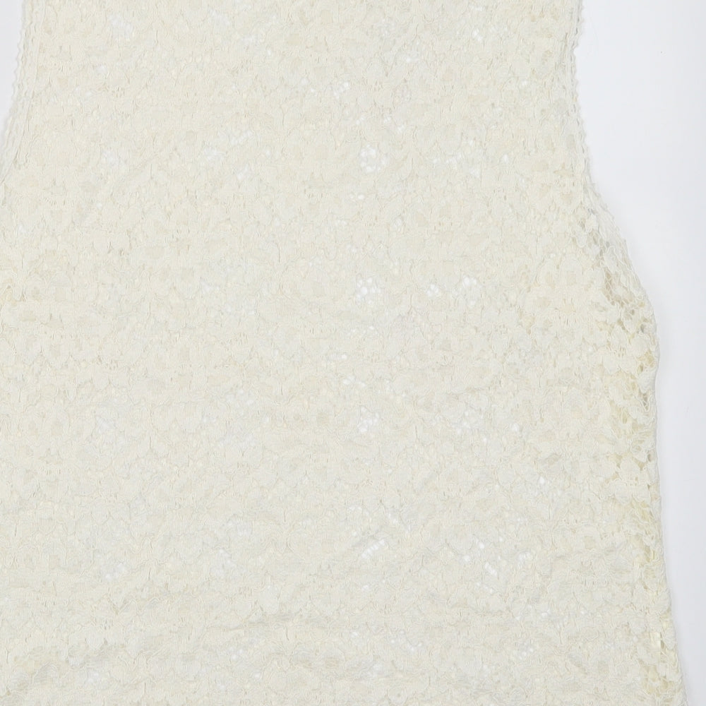 Papaya Womens White Floral  Basic Blouse Size 16