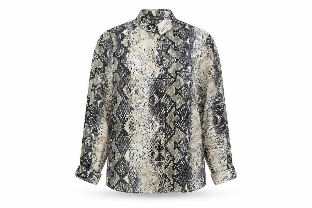 Primark Womens White Animal Print  Basic Button-Up Size 14
