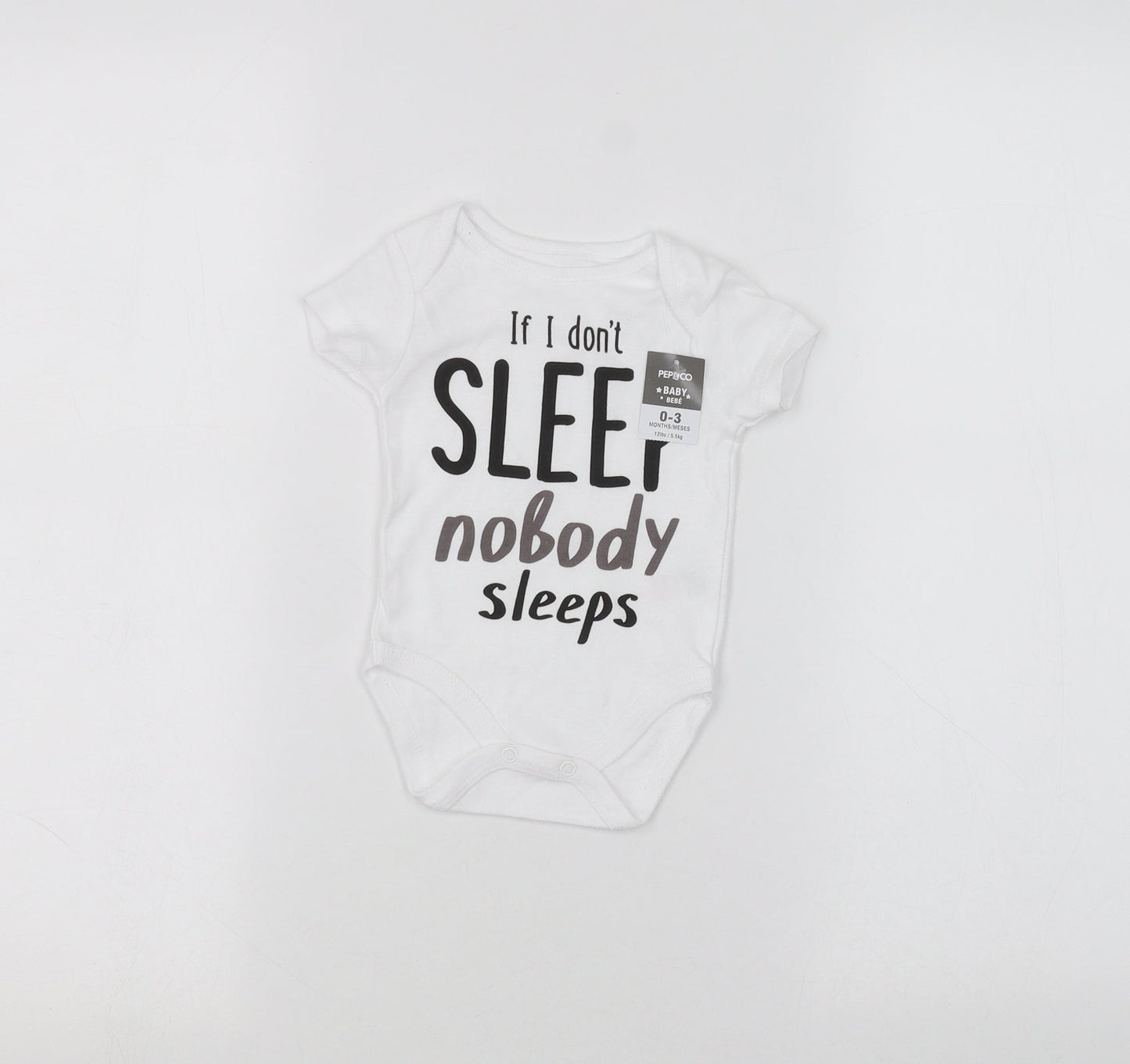 PEP&CO Baby White   Basic T-Shirt Size 0-3 Months