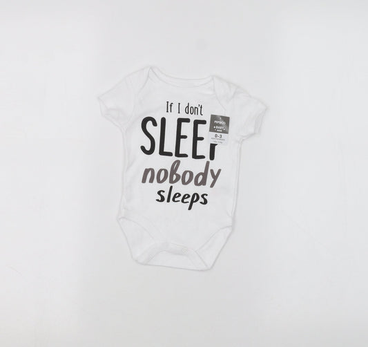 PEP&CO Baby White   Basic T-Shirt Size 0-3 Months
