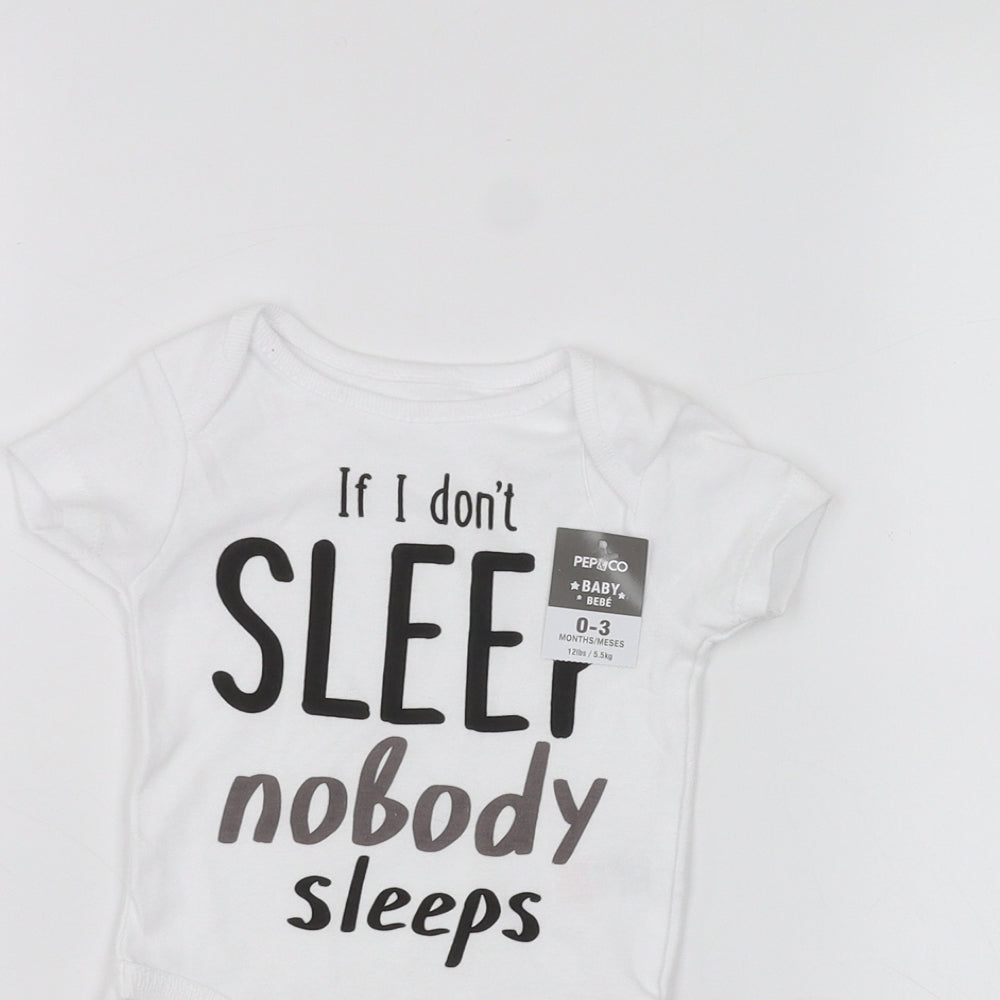 PEP&CO Baby White   Basic T-Shirt Size 0-3 Months