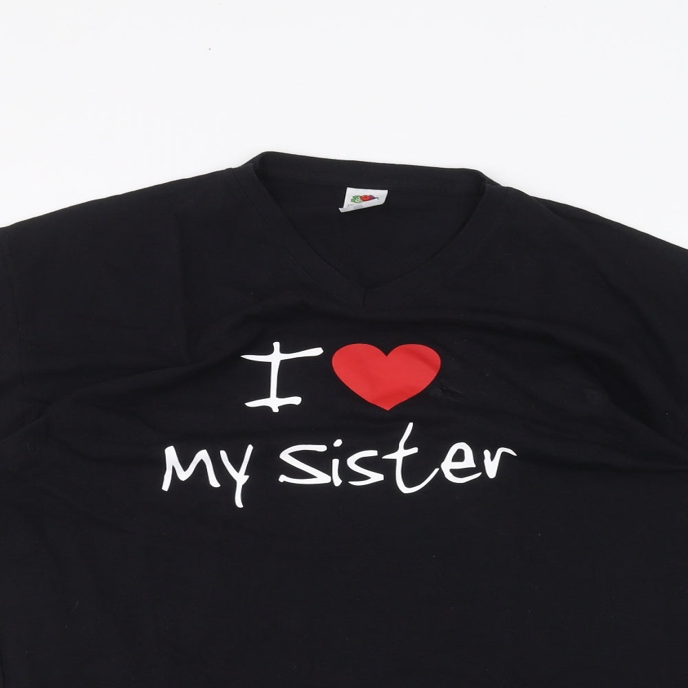Fruit of the Loom Womens Black   Basic T-Shirt Size 2XL