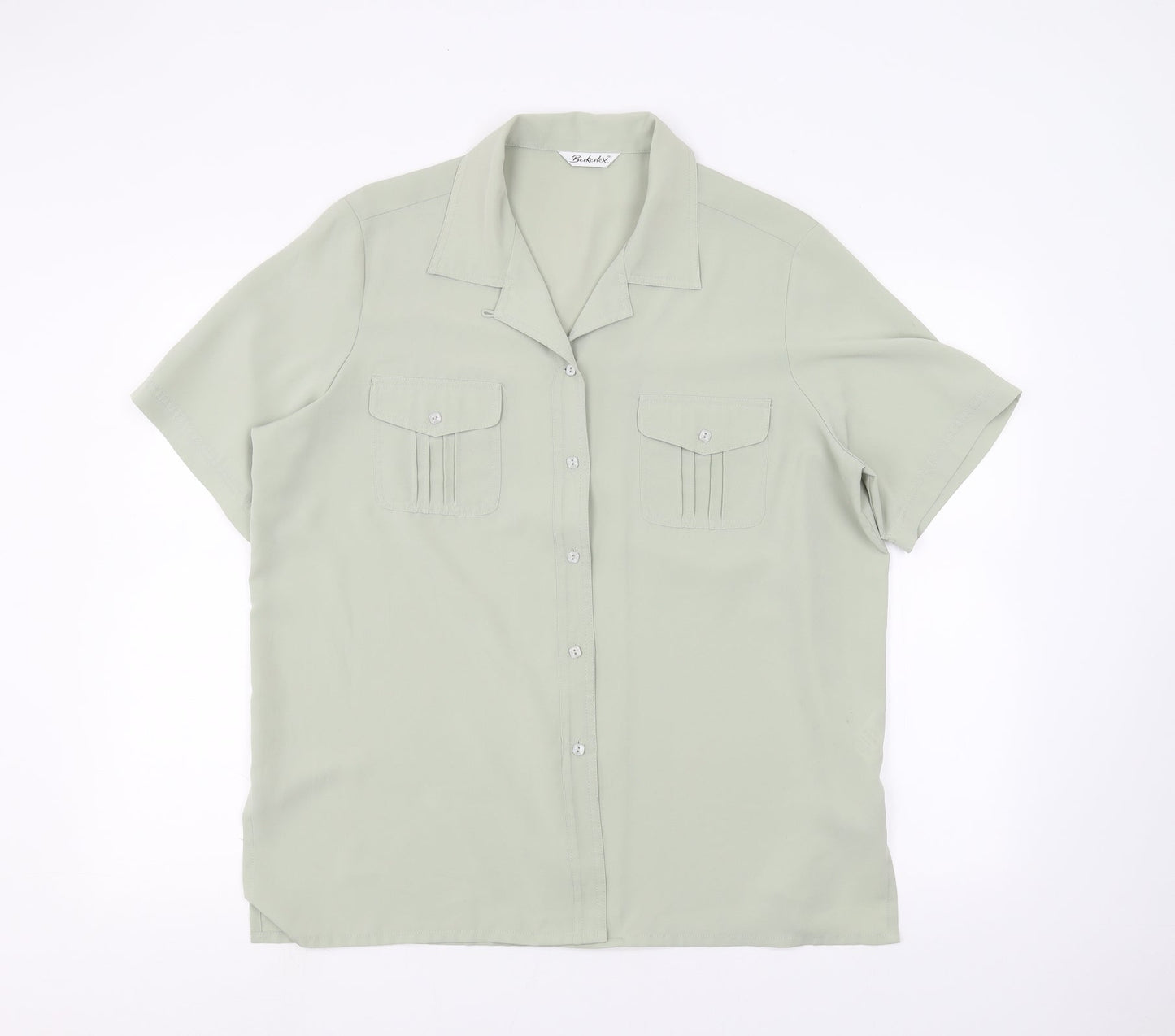 Berkertex Womens Green   Basic Button-Up Size 18