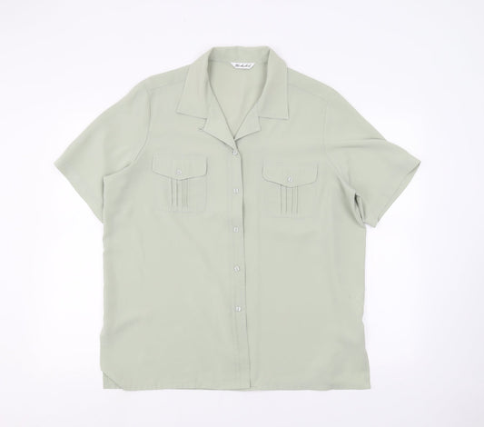 Berkertex Womens Green   Basic Button-Up Size 18