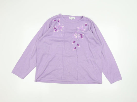 Fay Louise Womens Purple   Pullover Jumper Size L