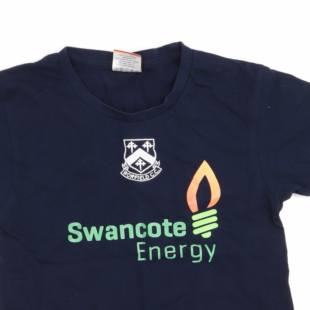 Uneek Boys Blue   Basic T-Shirt Size 7-8 Years  - Swancote Energy
