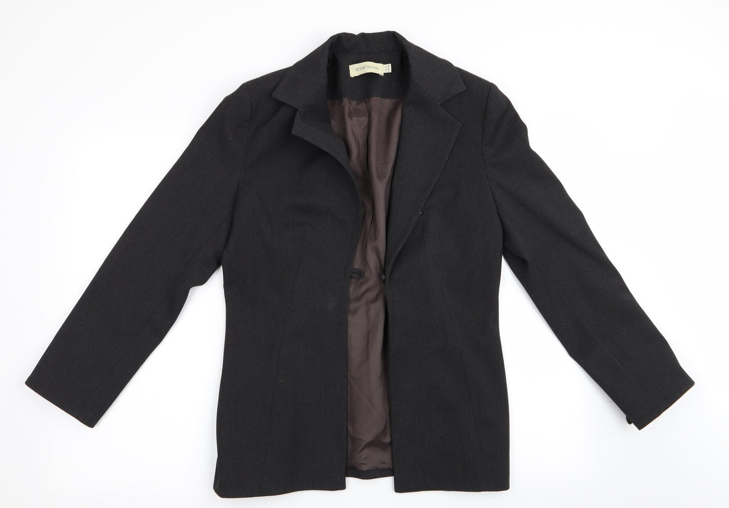 River Island Womens Grey   Jacket Blazer Size 12  - Detailed Sleeve