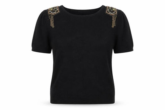 Front view of Atmosphere women’s black jumper, size UK 12
