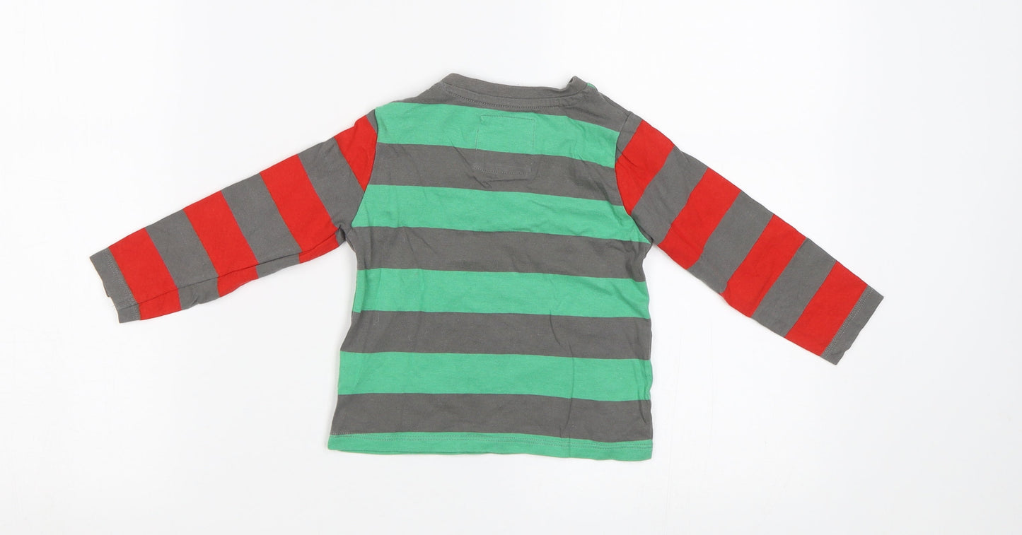 TU Baby Green Striped  Basic T-Shirt Size 9-12 Months