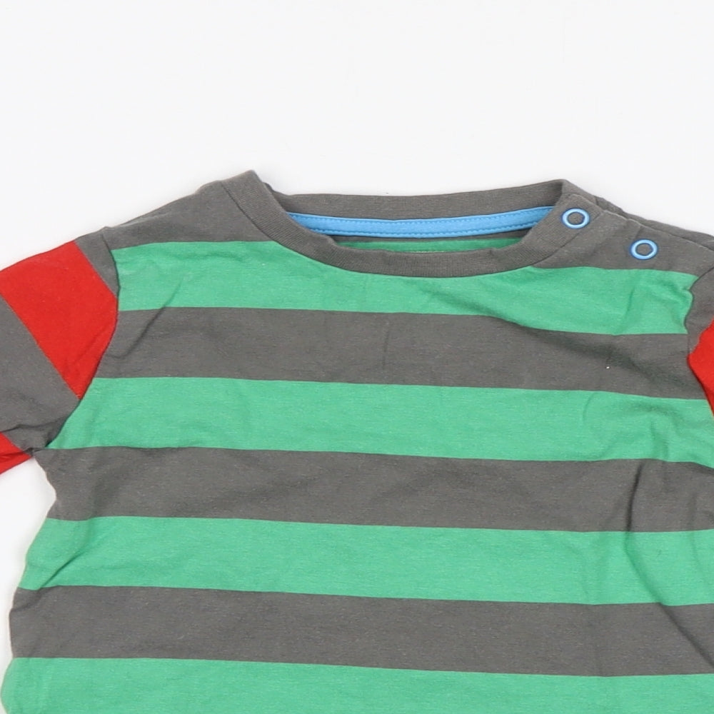 TU Baby Green Striped  Basic T-Shirt Size 9-12 Months